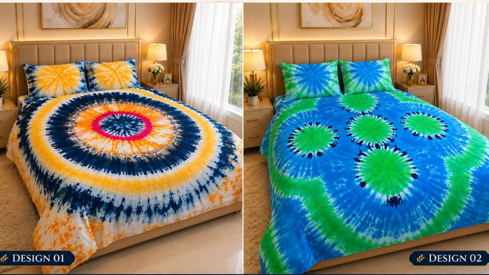 Untitled-Design-1-1.png ২টি হ্যান্ডমেড বাটিক কিং সাইজ বেডশীট - Image 1